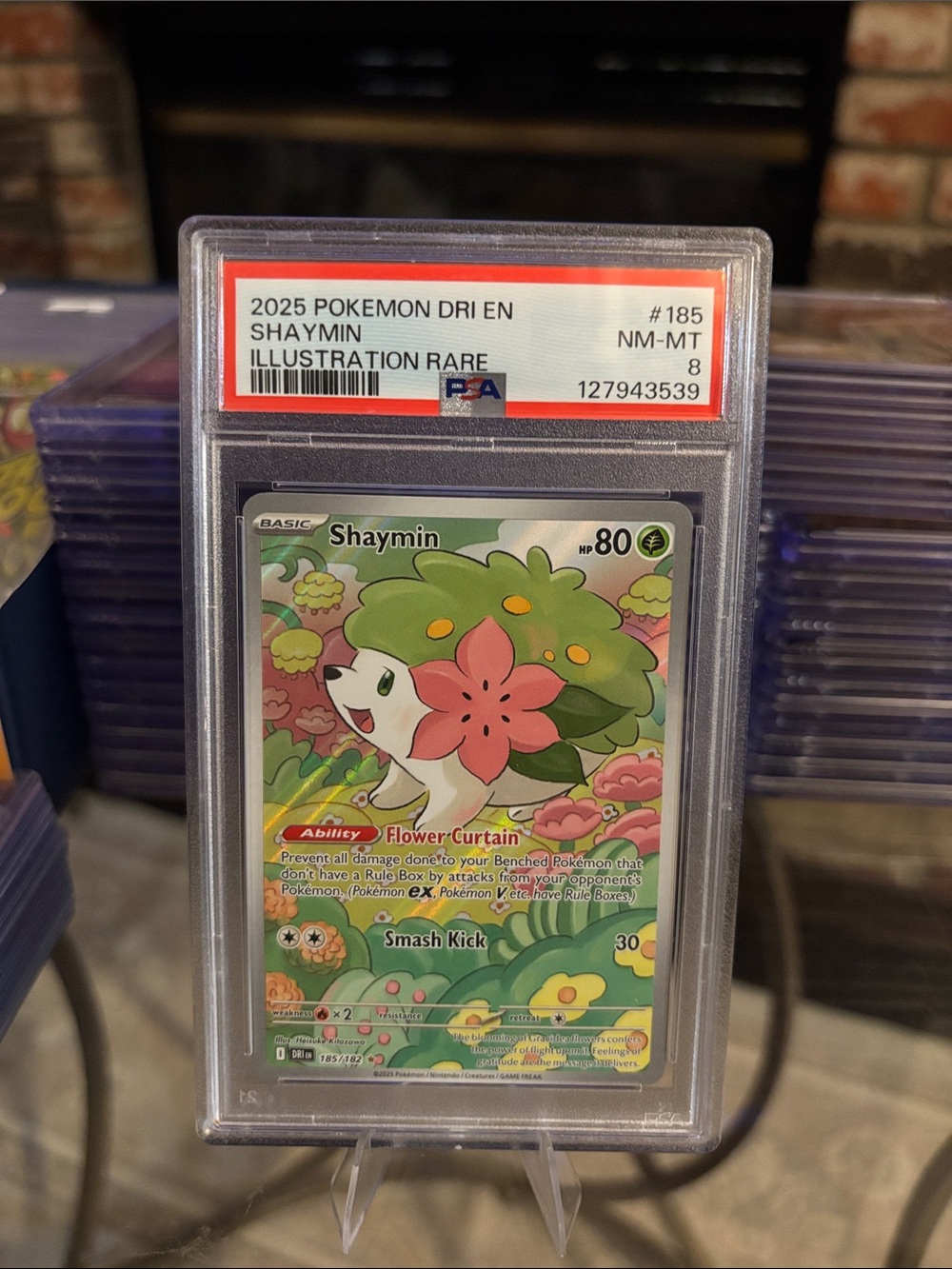 PSA 8 Shaymin Illustration Rare Pokemon Destined Rivals 185/182